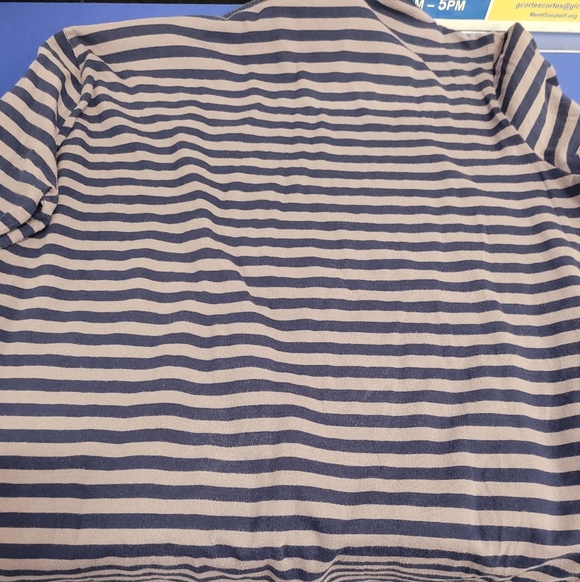 Gudren Sjoden XL Blue BeigeStriped Long Sleeve Top - Picture 4 of 13